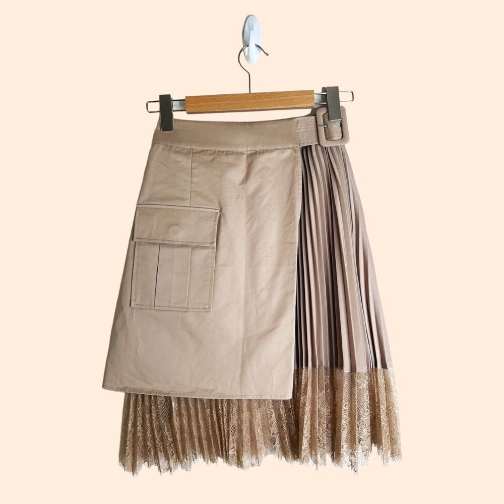 Self Portrait Pleated Wrap Skirt